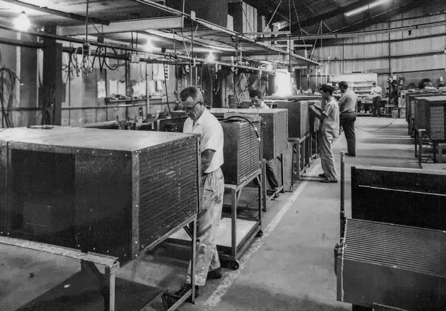 Goettl’s High Desert Mechanical early warehouse assembly area with technicians – Prescott Valley AZ