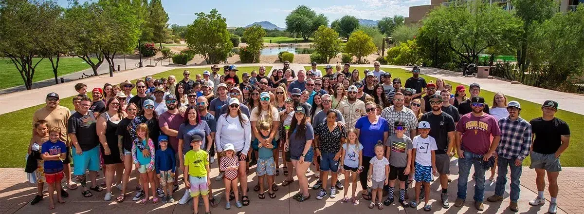 families and team members gathered outdoors at a community event – Goettl’s High Desert Mechanical Prescott Valley AZ