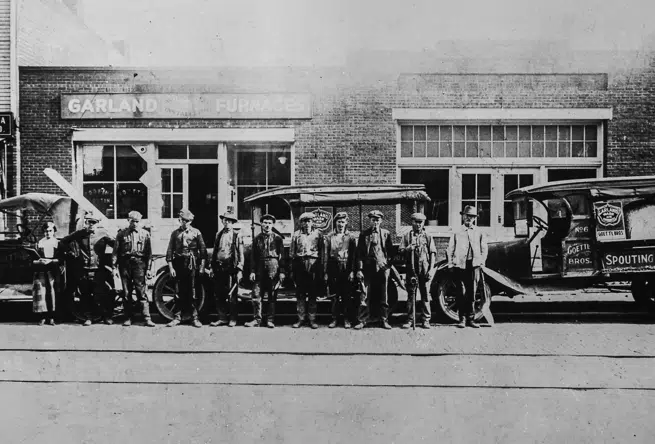 Original Goettl's staff in front of office